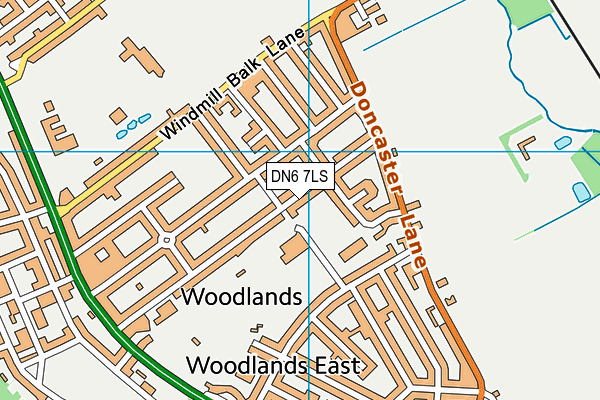 DN6 7LS map - OS VectorMap District (Ordnance Survey)