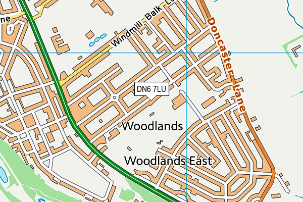 DN6 7LU map - OS VectorMap District (Ordnance Survey)