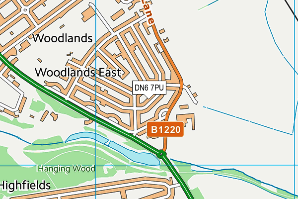 DN6 7PU map - OS VectorMap District (Ordnance Survey)