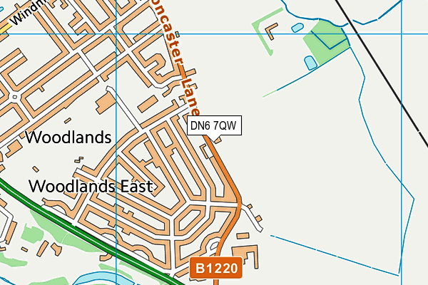 DN6 7QW map - OS VectorMap District (Ordnance Survey)