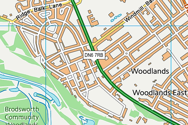 DN6 7RB map - OS VectorMap District (Ordnance Survey)