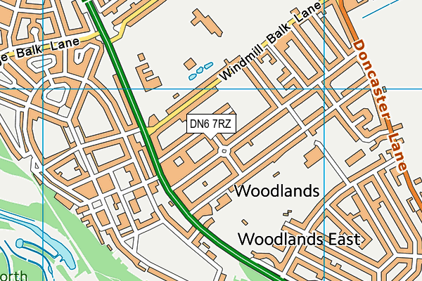 DN6 7RZ map - OS VectorMap District (Ordnance Survey)