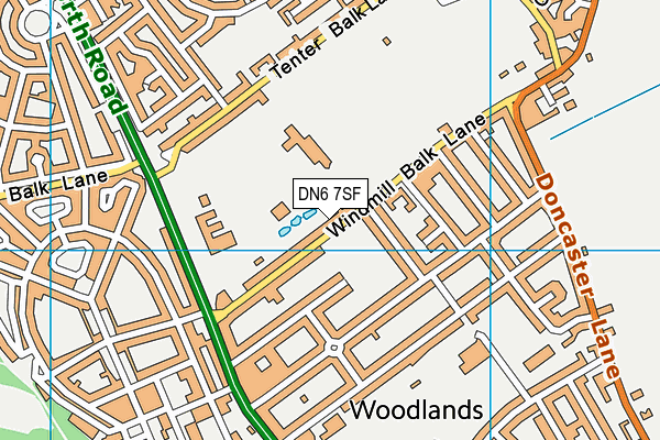 Outwood Academy (Adwick) (Closed) map (DN6 7SF) - OS VectorMap District (Ordnance Survey)