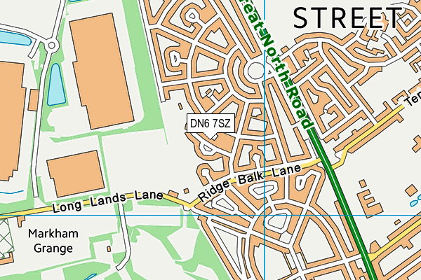 DN6 7SZ map - OS VectorMap District (Ordnance Survey)