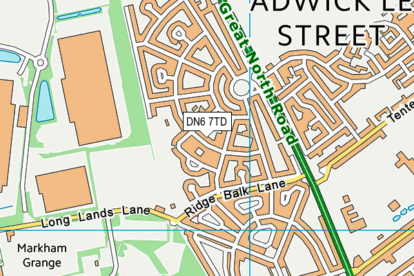 DN6 7TD map - OS VectorMap District (Ordnance Survey)