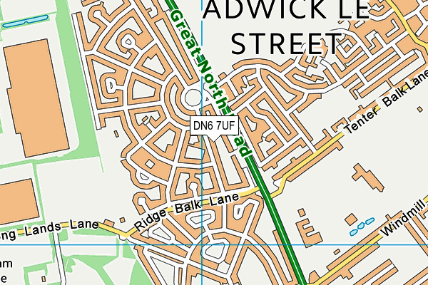 DN6 7UF map - OS VectorMap District (Ordnance Survey)