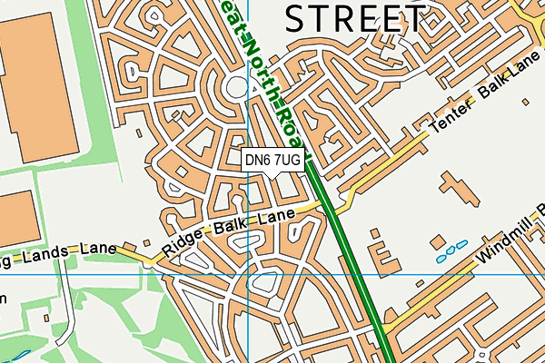 DN6 7UG map - OS VectorMap District (Ordnance Survey)