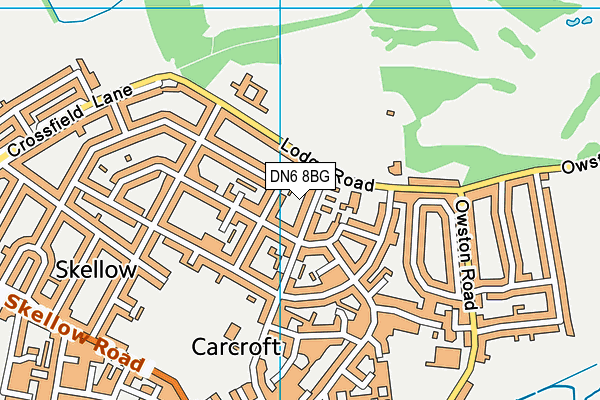 DN6 8BG map - OS VectorMap District (Ordnance Survey)