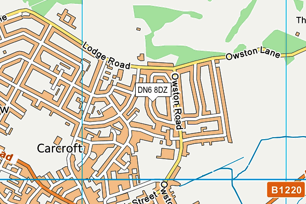 DN6 8DZ map - OS VectorMap District (Ordnance Survey)