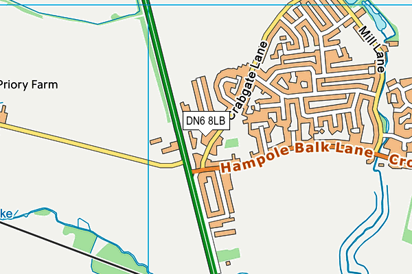 DN6 8LB map - OS VectorMap District (Ordnance Survey)