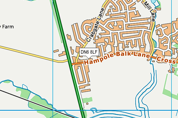 DN6 8LF map - OS VectorMap District (Ordnance Survey)