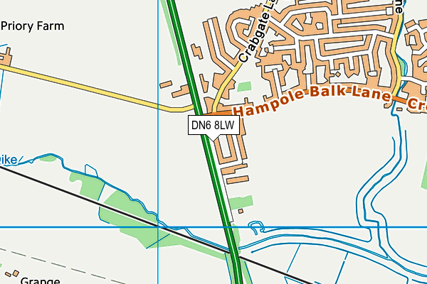 DN6 8LW map - OS VectorMap District (Ordnance Survey)