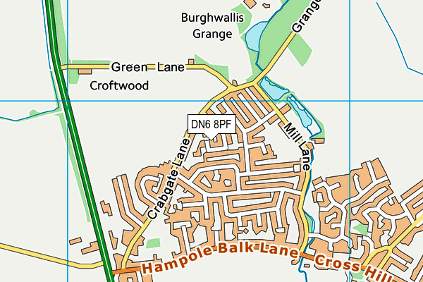 DN6 8PF map - OS VectorMap District (Ordnance Survey)