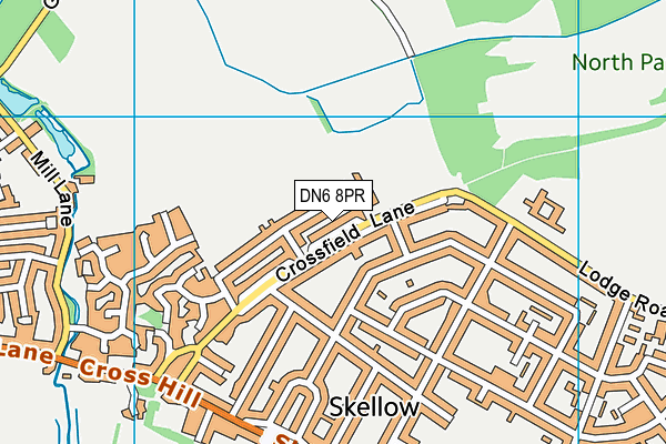 Crossfields Lane Recreation Ground map (DN6 8PR) - OS VectorMap District (Ordnance Survey)