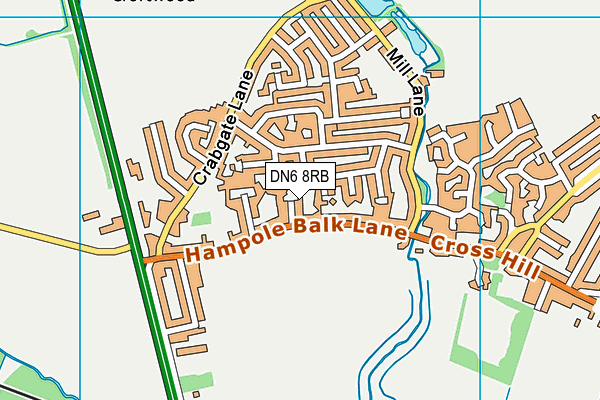 DN6 8RB map - OS VectorMap District (Ordnance Survey)