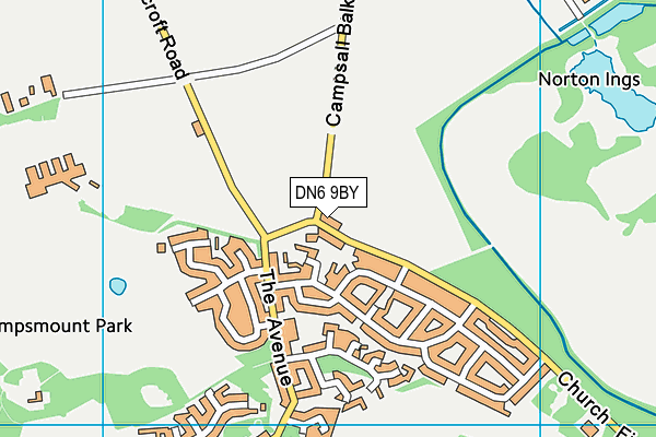 DN6 9BY map - OS VectorMap District (Ordnance Survey)