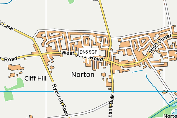 DN6 9GF map - OS VectorMap District (Ordnance Survey)