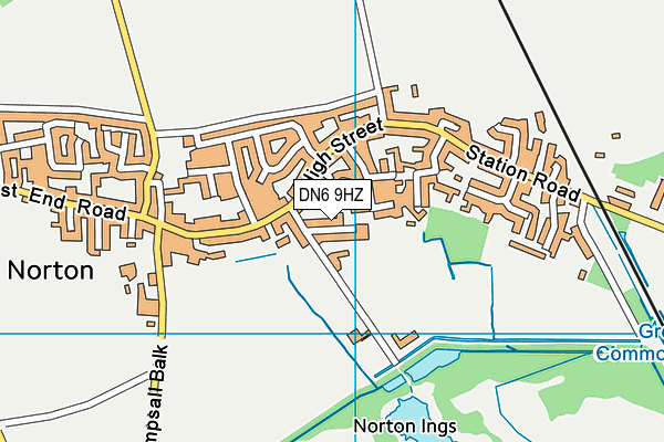 DN6 9HZ map - OS VectorMap District (Ordnance Survey)
