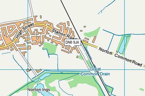 DN6 9JA map - OS VectorMap District (Ordnance Survey)