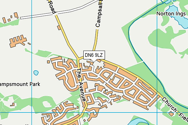 DN6 9LZ map - OS VectorMap District (Ordnance Survey)