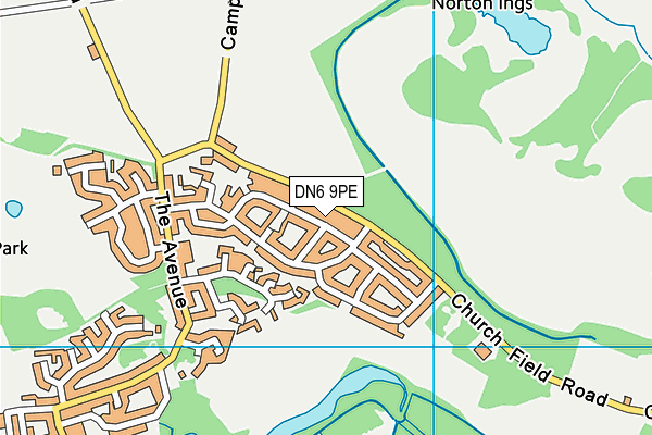 DN6 9PE map - OS VectorMap District (Ordnance Survey)