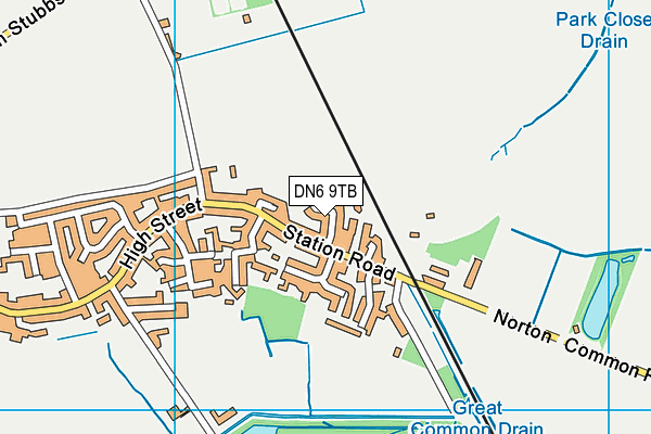 DN6 9TB map - OS VectorMap District (Ordnance Survey)