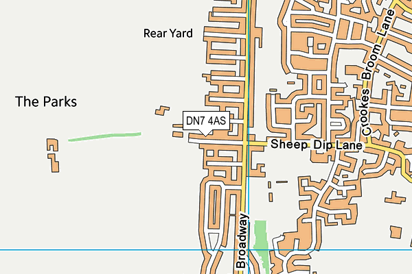 DN7 4AS map - OS VectorMap District (Ordnance Survey)