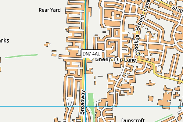 DN7 4AU map - OS VectorMap District (Ordnance Survey)