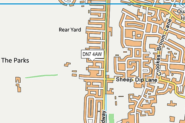 DN7 4AW map - OS VectorMap District (Ordnance Survey)