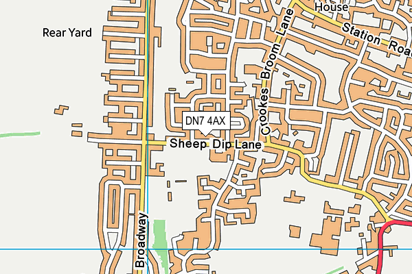 DN7 4AX map - OS VectorMap District (Ordnance Survey)