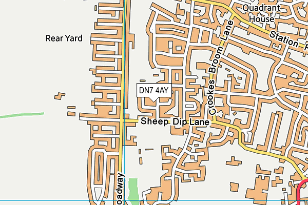 DN7 4AY map - OS VectorMap District (Ordnance Survey)