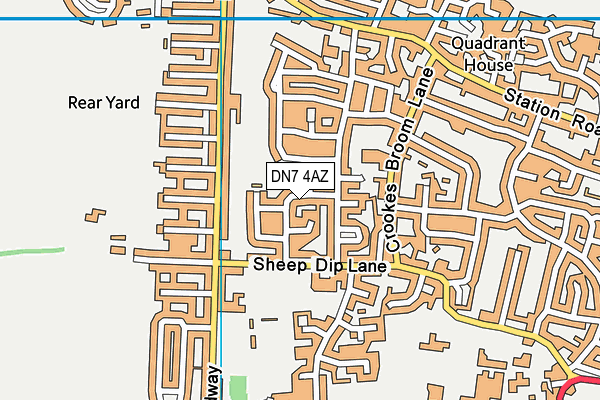DN7 4AZ map - OS VectorMap District (Ordnance Survey)