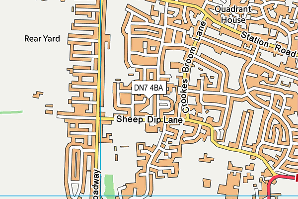 DN7 4BA map - OS VectorMap District (Ordnance Survey)