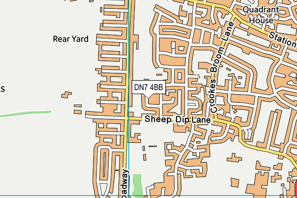 DN7 4BB map - OS VectorMap District (Ordnance Survey)