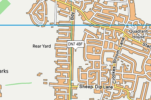 DN7 4BF map - OS VectorMap District (Ordnance Survey)