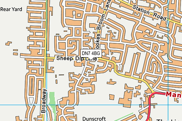 DN7 4BG map - OS VectorMap District (Ordnance Survey)