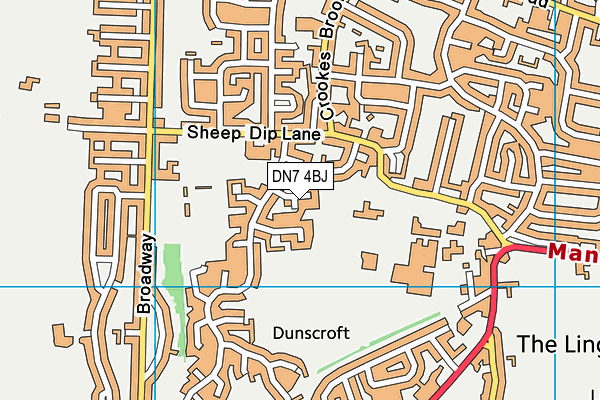 DN7 4BJ map - OS VectorMap District (Ordnance Survey)