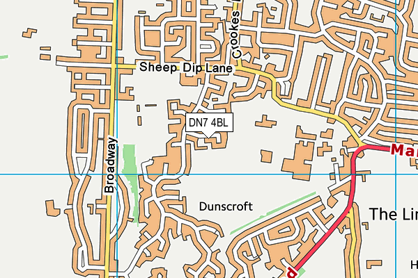DN7 4BL map - OS VectorMap District (Ordnance Survey)