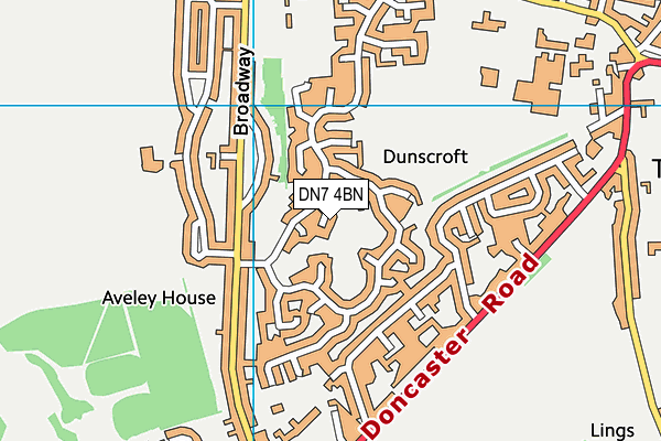 DN7 4BN map - OS VectorMap District (Ordnance Survey)