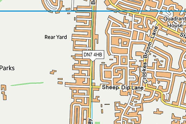 DN7 4HB map - OS VectorMap District (Ordnance Survey)