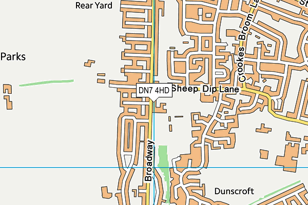 Dunscroft Welfare Ground map (DN7 4HD) - OS VectorMap District (Ordnance Survey)
