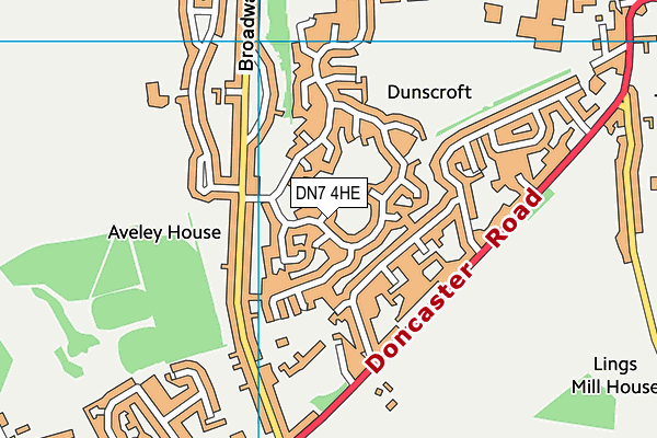 DN7 4HE map - OS VectorMap District (Ordnance Survey)