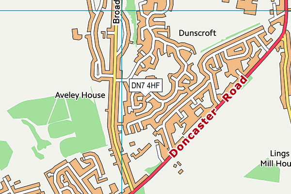DN7 4HF map - OS VectorMap District (Ordnance Survey)