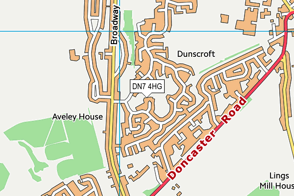 DN7 4HG map - OS VectorMap District (Ordnance Survey)