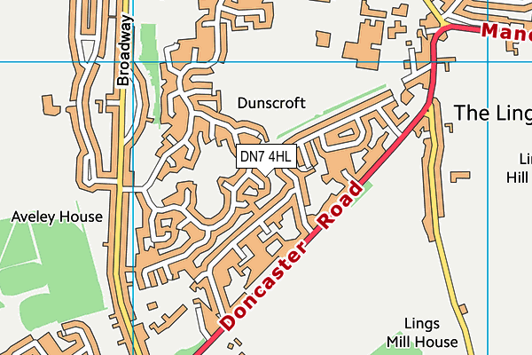 DN7 4HL map - OS VectorMap District (Ordnance Survey)