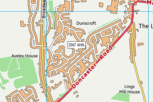 DN7 4HN map - OS VectorMap District (Ordnance Survey)