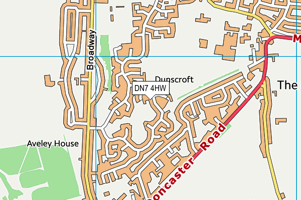 DN7 4HW map - OS VectorMap District (Ordnance Survey)