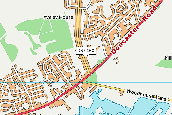 Dunsville Primary School map (DN7 4HX) - OS VectorMap District (Ordnance Survey)