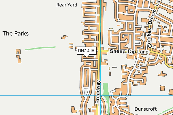 DN7 4JA map - OS VectorMap District (Ordnance Survey)