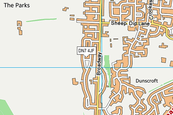 DN7 4JF map - OS VectorMap District (Ordnance Survey)